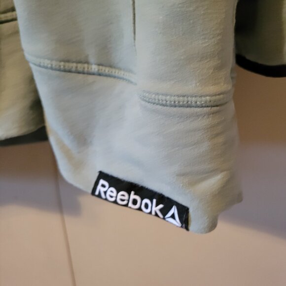 Reebok 3XL Mens Hooded Sweatshirt Black Triangle Logo Gaiter Neck Seafoam Green - Picture 7 of 13